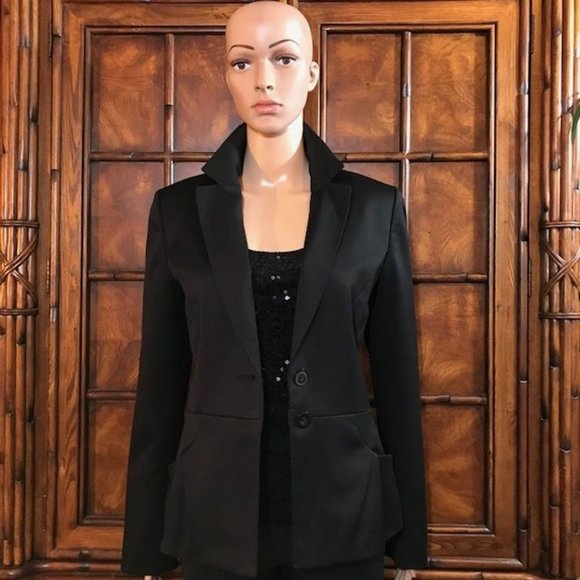 Anne Klein Paris Nights Curved Pleat Pocket Jacket - Picture 1 of 13